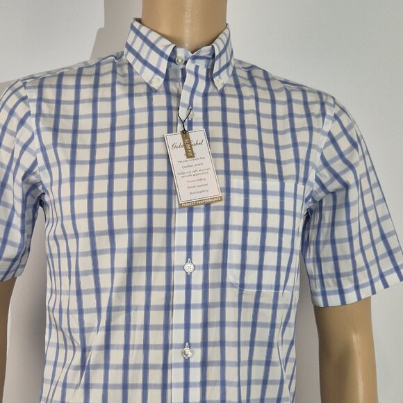 Roundtree & Yorke Gold Label Men's Shirt Size S Plaid Short Sleeve Slim Fit 56 - Picture 1 of 10
